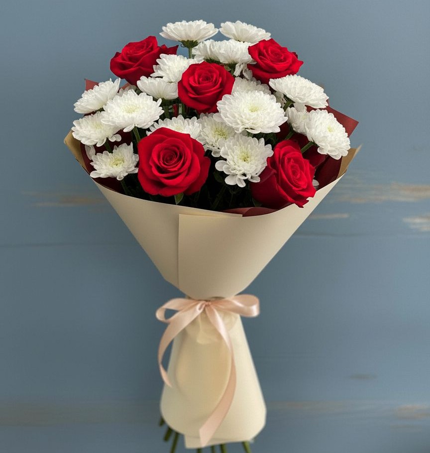 Букет цветов из: Розы и Хризантемы в Кочубее