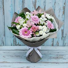 Букет цветов из:  Герберы, Альстромерии и Хризантемы #REPLACE_PRED# Кочубее