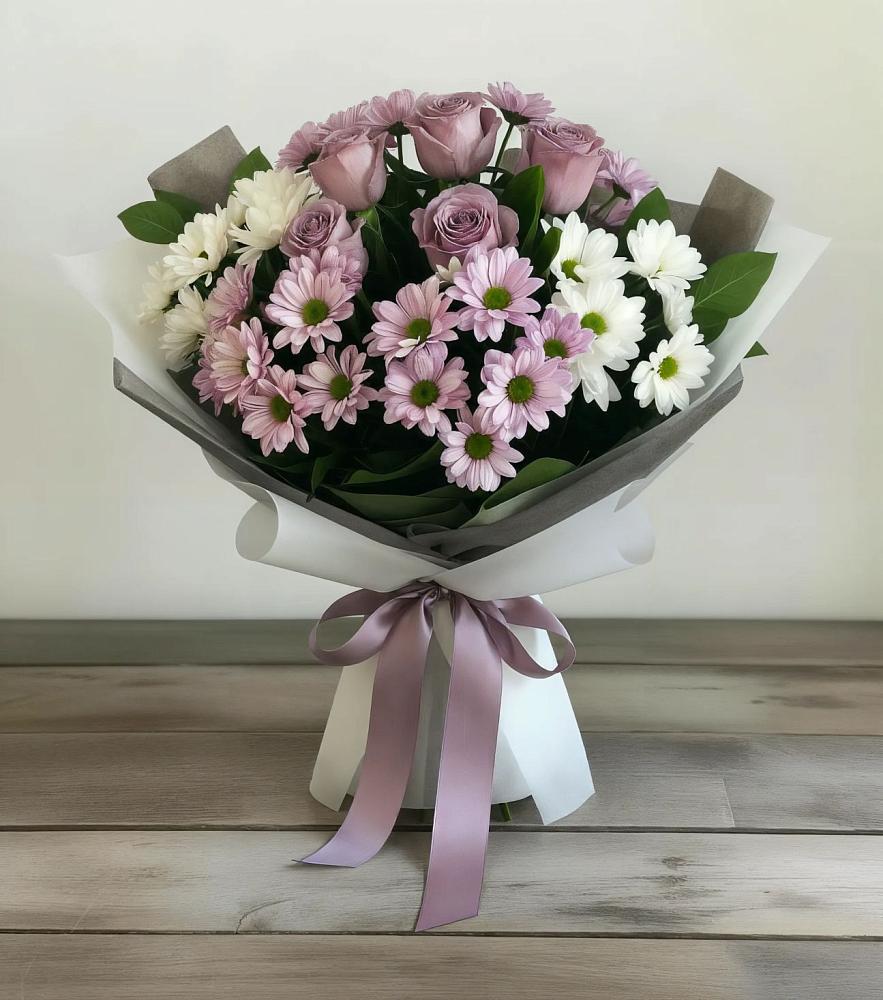 Букет цветов из: Хризантемы и Розы в Кочубее