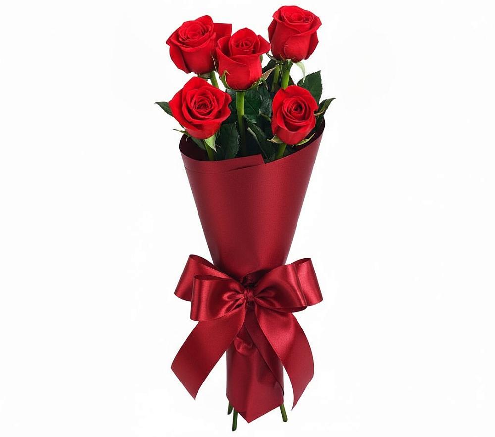 Букет 5 Красных роз Эдлесс Лав в Кочубее