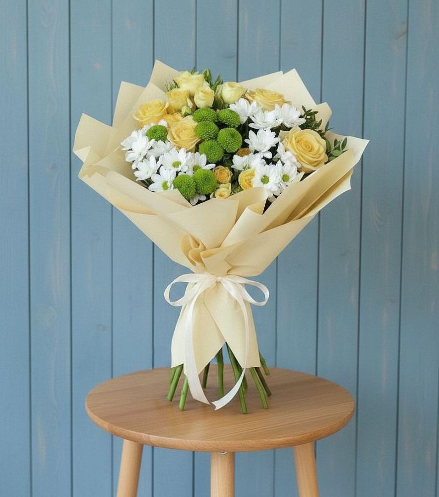 Букет цветов из: Хризантемы и Розы в Кочубее