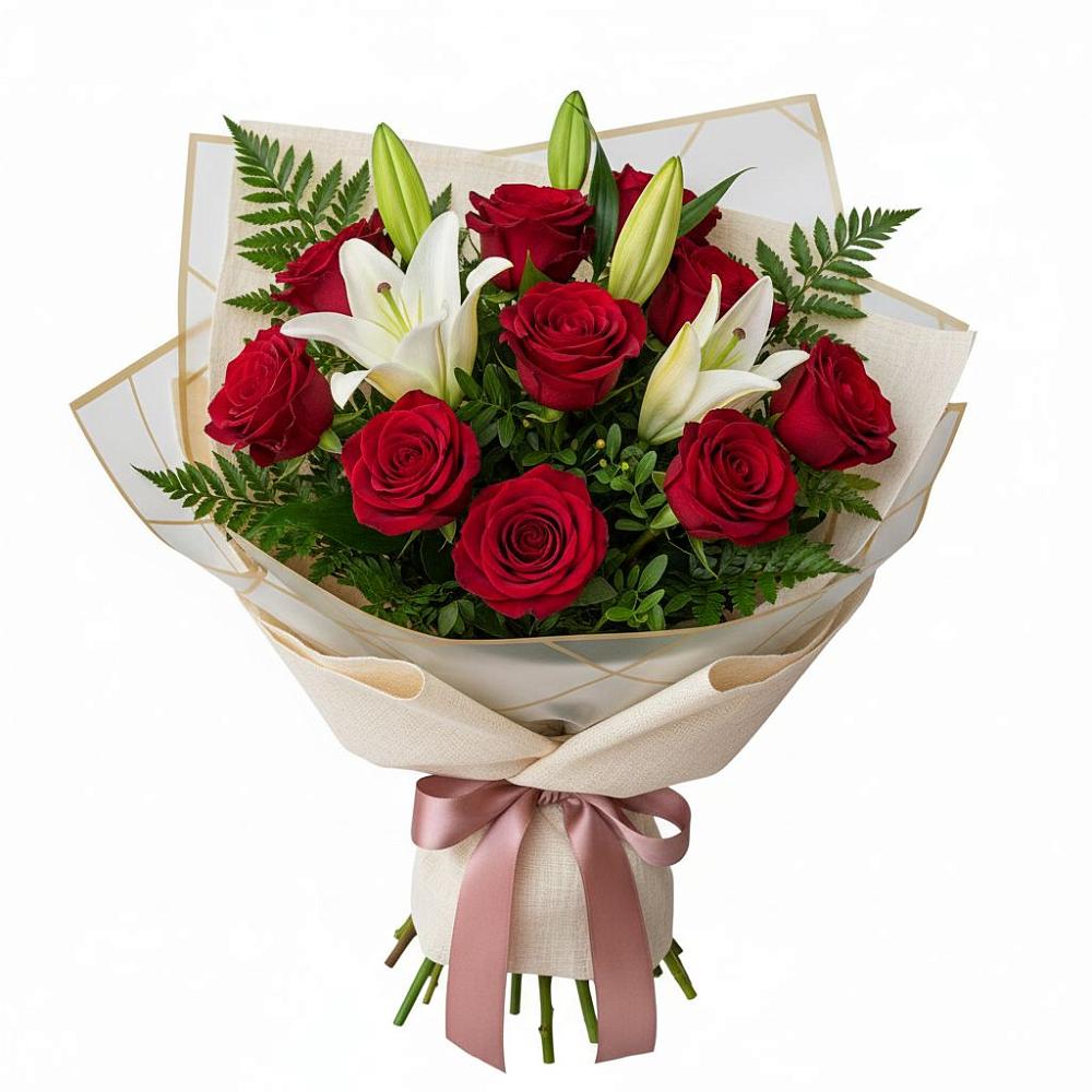 Букет цветов из: Лилии и Розы в Кочубее