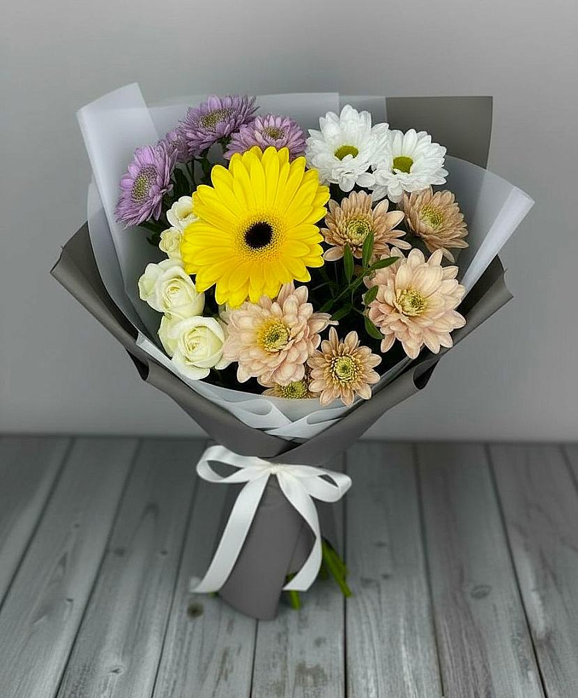 Букет цветов из: Розы, Герберы и Хризантемы в Кочубее