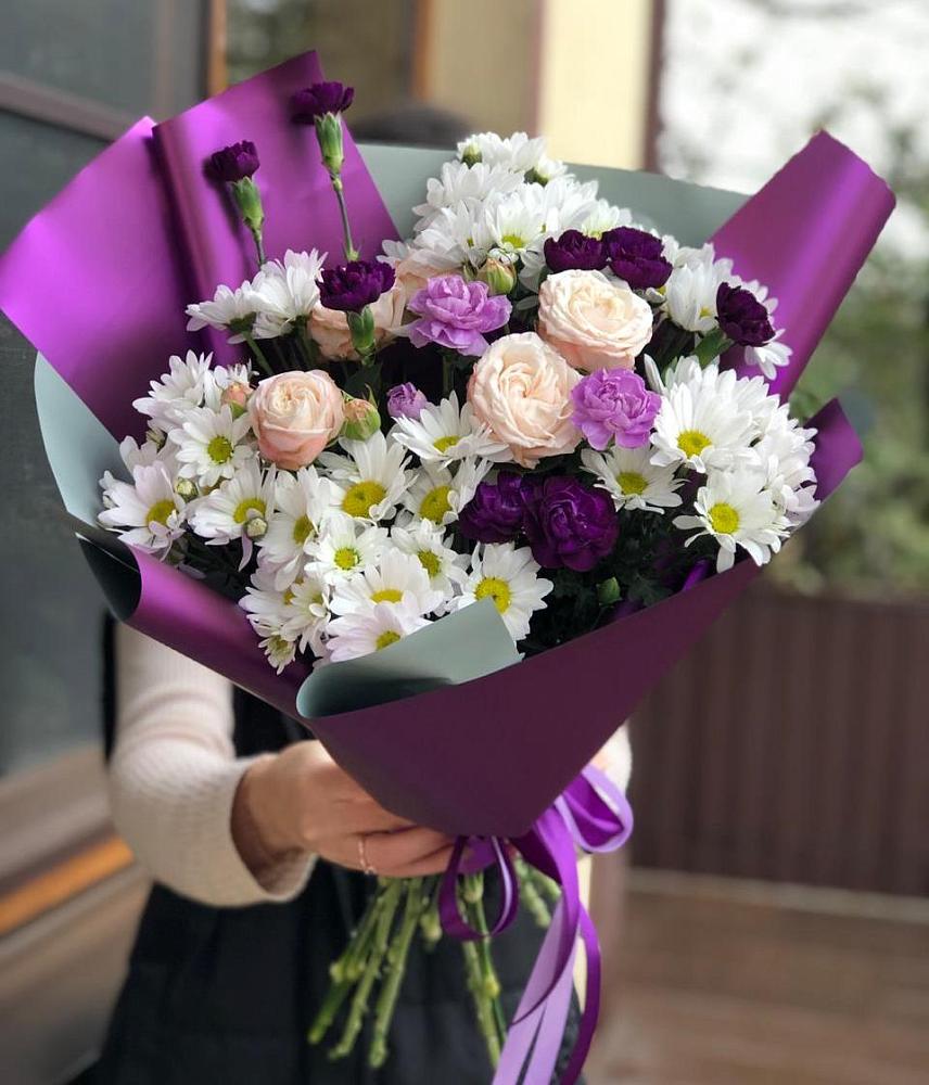 Букет цветов из: Хризантемы, Гвоздики и Розы в Кочубее