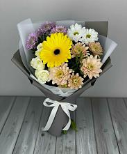 Букет цветов из:  Розы, Герберы и Хризантемы в Кочубее