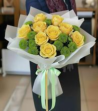 Букет цветов из:  Хризантемы и Розы в Кочубее
