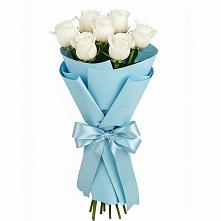 Букет 7 белых роз Проуд в Кочубее