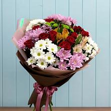 Букет цветов из:  Розы, Хризантемы и Альстромерии в Кочубее