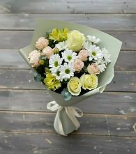 Букет цветов из:  Альстромерии, Розы и Хризантемы в Кочубее
